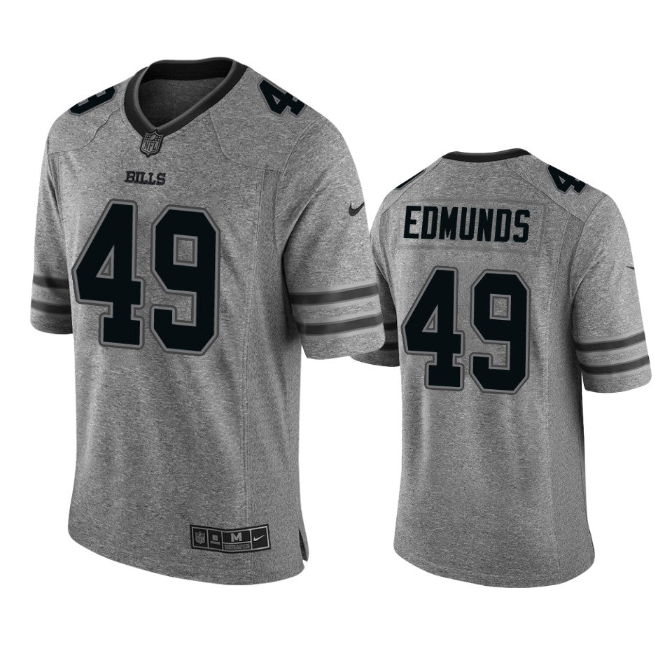 Bills 49 Tremaine Edmunds Mens Jersey Gray Gridiron Gray Limited