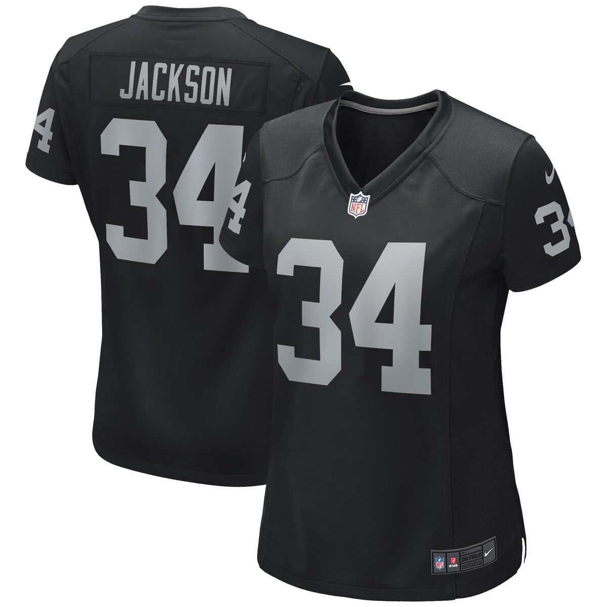 Bo Jackson Las Vegas Raiders Nike Womens Game Retired Player Jersey Black