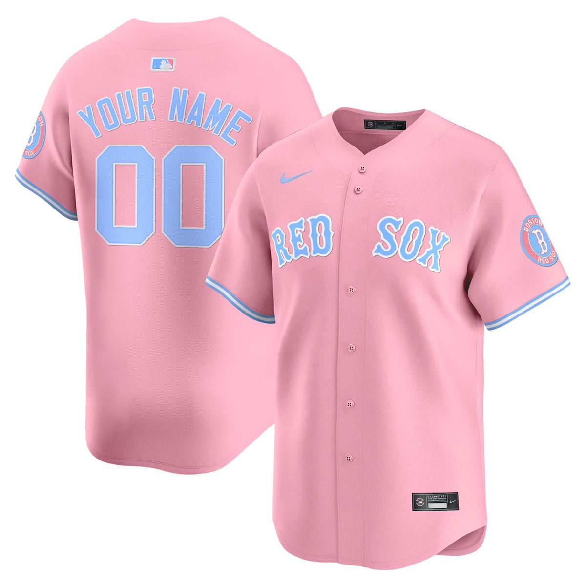 Boston Red Sox Bubblegum Pink Custom Jersey All Stitched