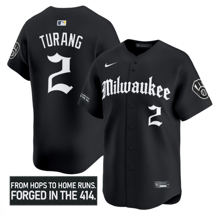 Brice Turang Jersey #2 Milwaukee Brewers Gothic 414 Shadows Edition