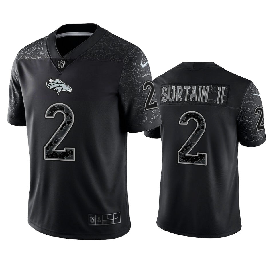 Broncos Patrick Surtain Ii Reflective Limited Black Jersey