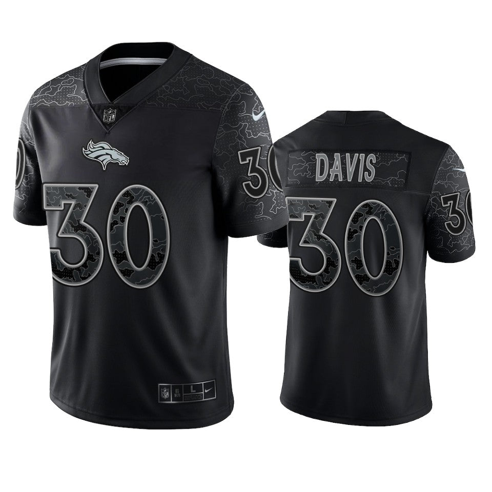 Broncos Terrell Davis Reflective Limited Black Jersey