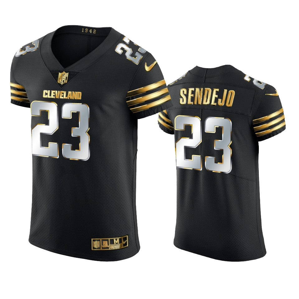 Browns Andrew Sendejo Golden Edition Black Vapor Elite Jersey