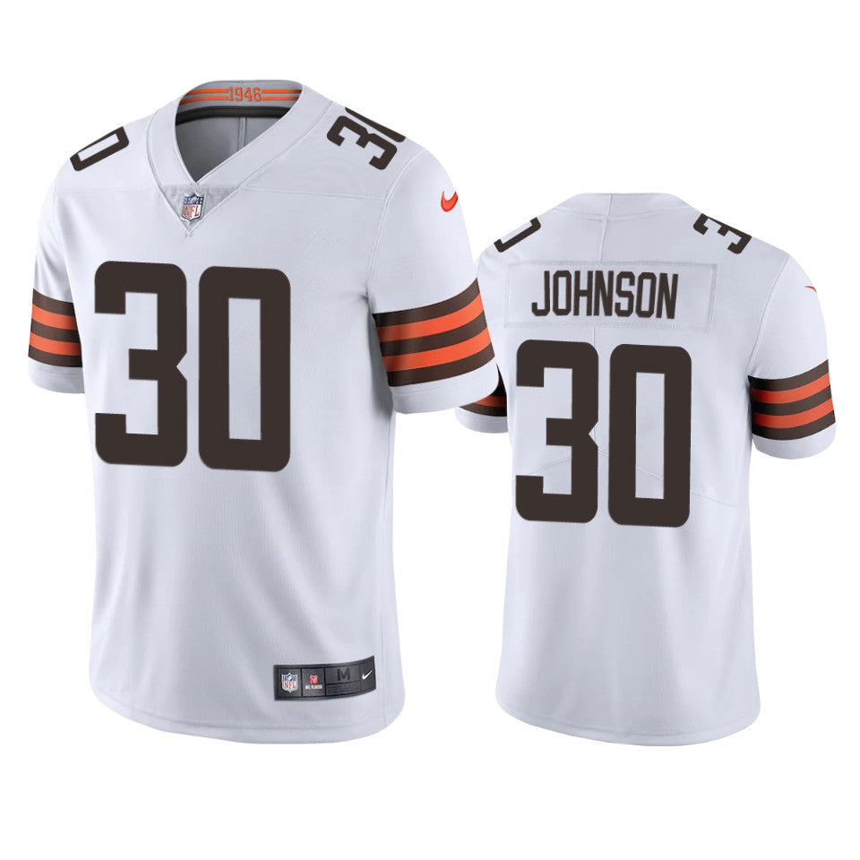 Browns Dernest Johnson Vapor Limited White Jersey