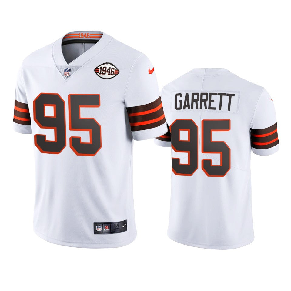Browns Myles Garrett Vapor Limited White 75th Anniversary Jersey