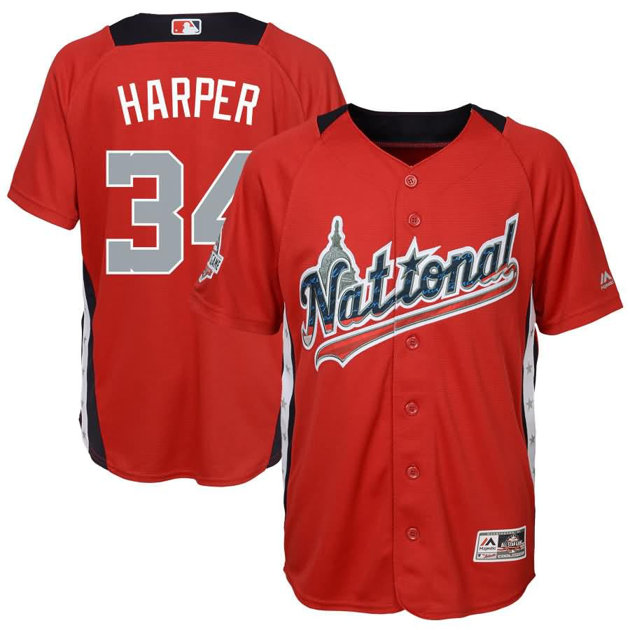Bryce Harper National League Majestic Youth 2018 Mlb All star Game Home Run Derby Player Jersey Red