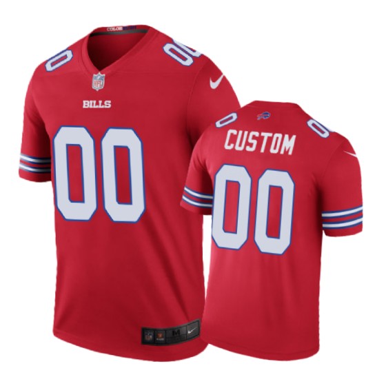 Buffalo Bills 00 Custom Nike Color Rush Red Jersey