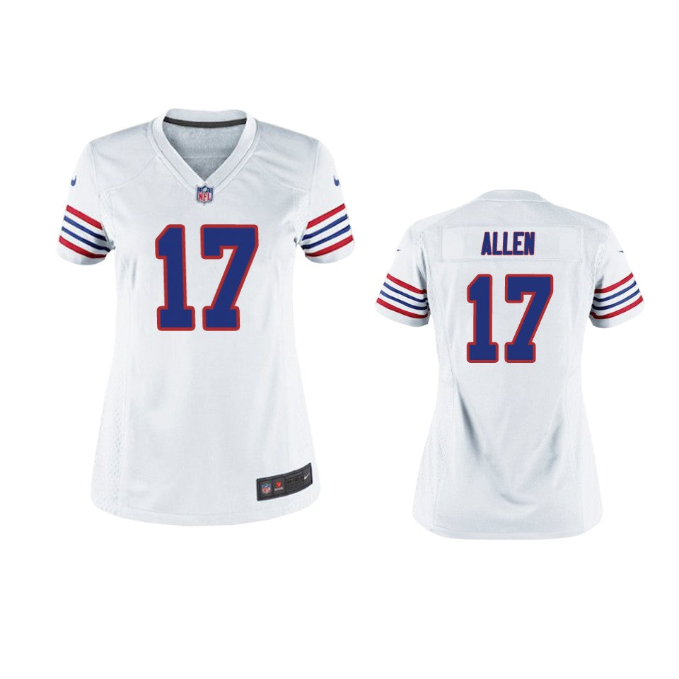 Buffalo Bills Josh Allen White Throwback Game Jersey Women