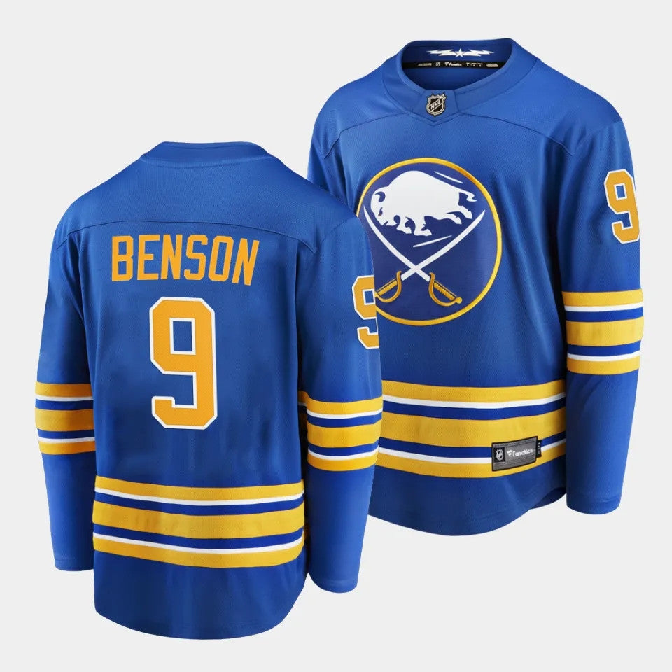 Buffalo Sabres 9 Zachary Benson Home Blue Jersey 2023 Nhl Draft