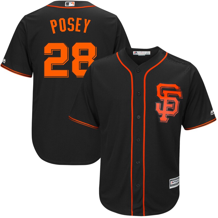 Buster Posey San Francisco Giants Majestic Big And Tall Alternate Cool Base Replica Player Jersey Black