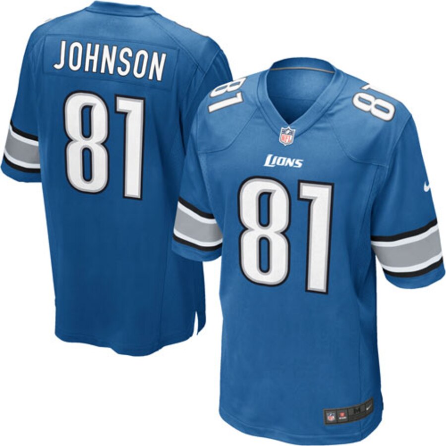Calvin Johnson Detroit Lions Nike Youth Team Color Game Jersey Light Blue