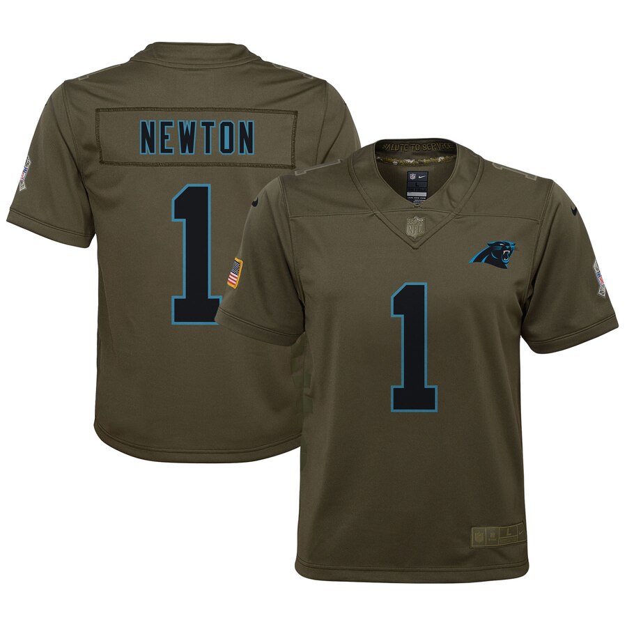 Cam Newton Carolina Panthers Nike Youth Salute To Service Game Jersey Olive