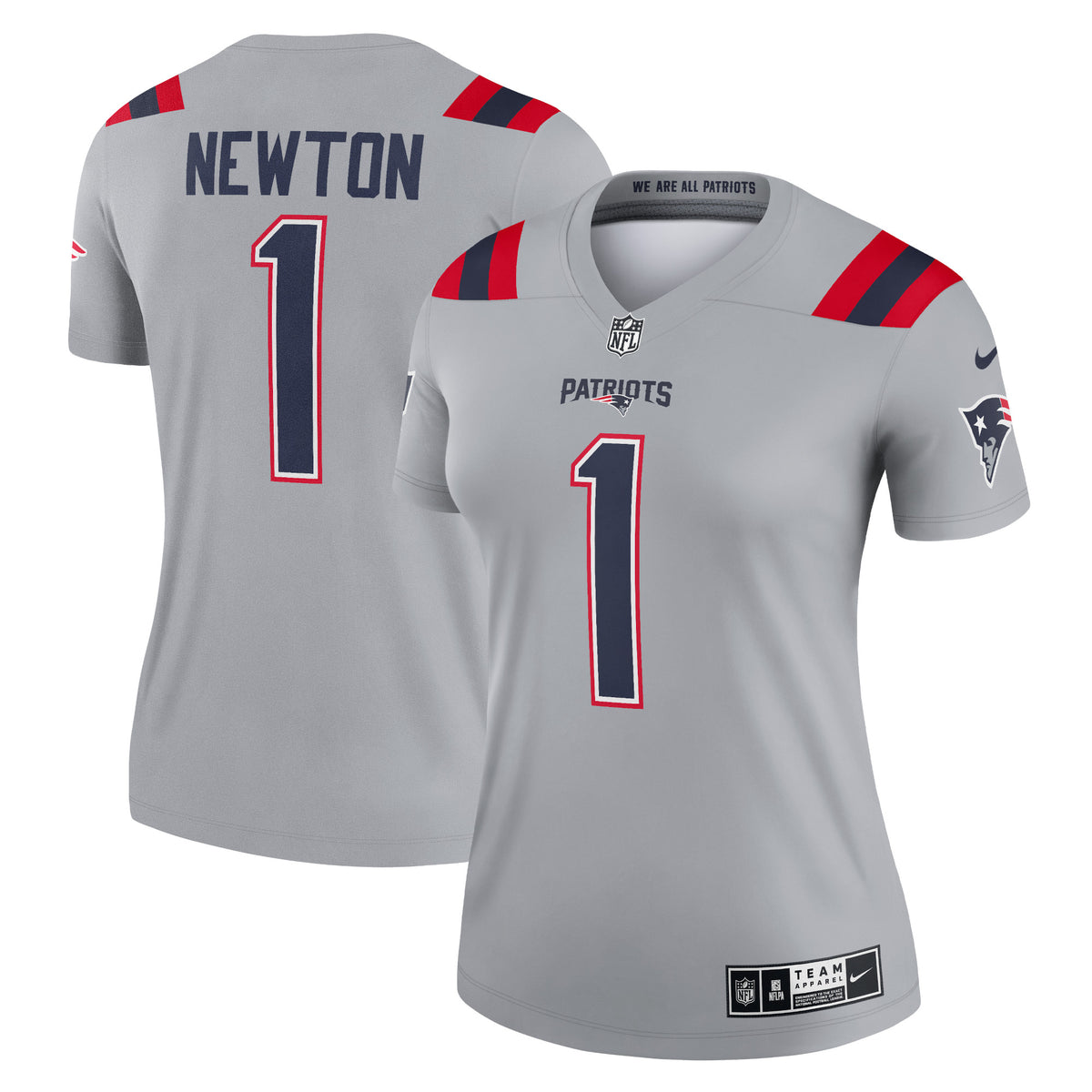 Cam Newton New England Patriots Nike Womens Inverted Legend Jersey Gray