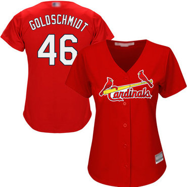 Cardinals 46 Paul Goldschmidt Red Alternate Womens Stitched Baseball Jersey