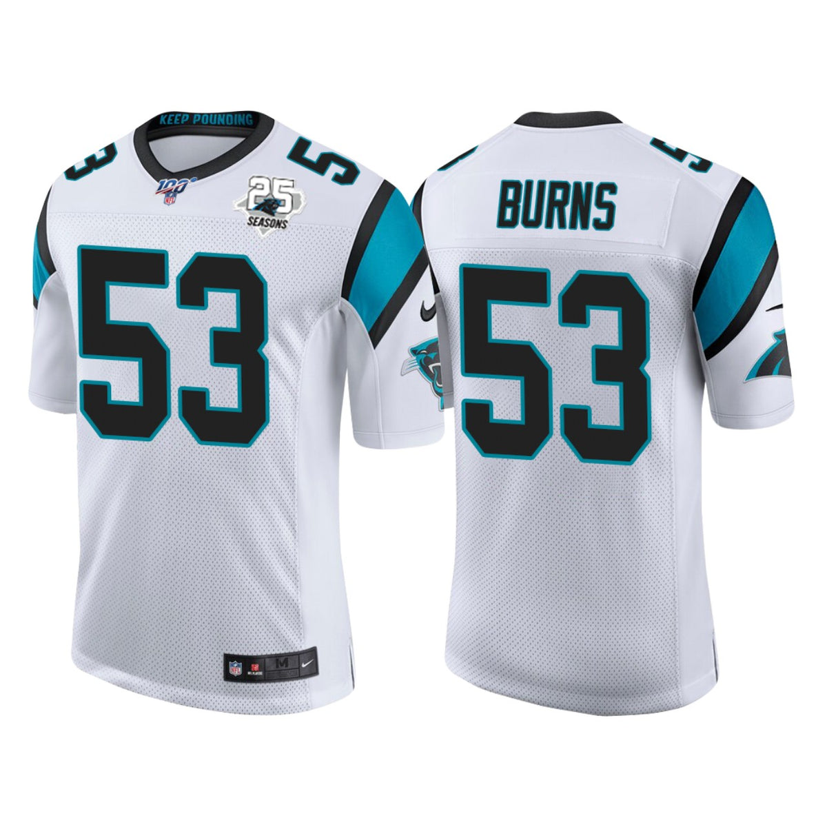 Carolina Panthers 25th Anniversary Brian Burns White Vapor Limited Jersey