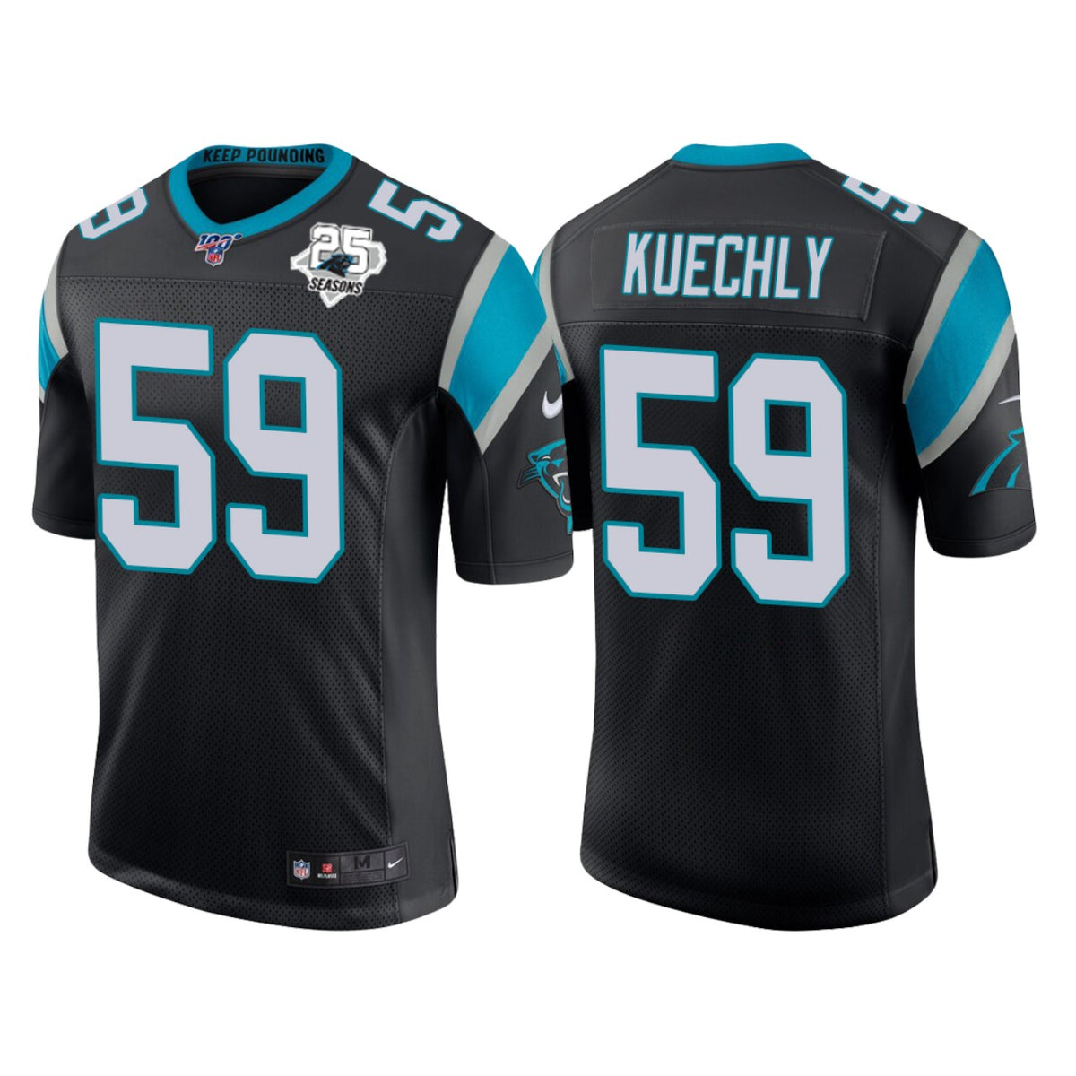 Carolina Panthers 25th Anniversary Luke Kuechly Black Vapor Limited Jersey