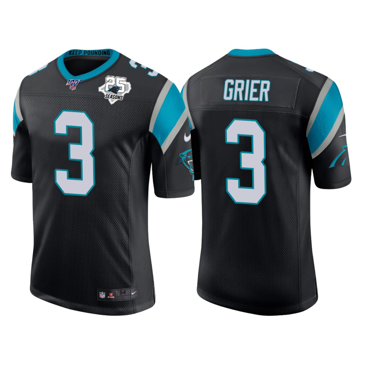 Carolina Panthers 25th Anniversary Will Grier Black Vapor Limited Jersey