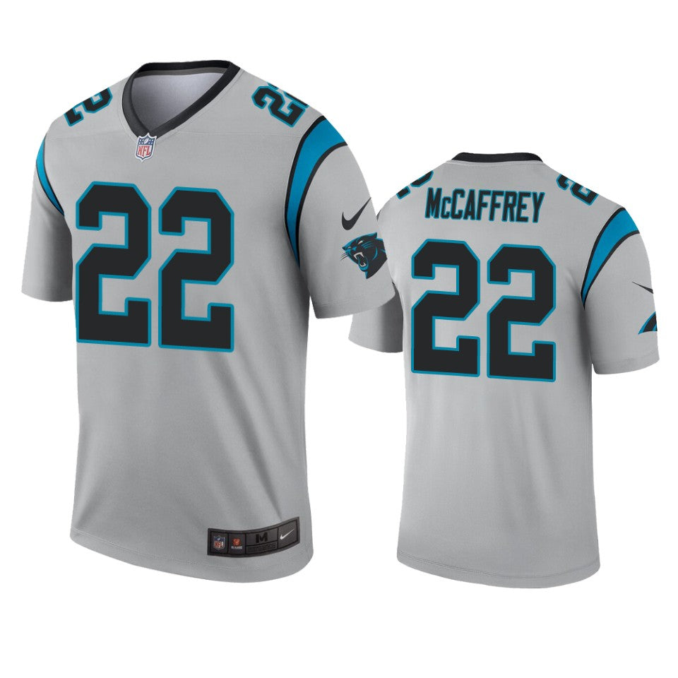Carolina Panthers Christian Mccaffrey Silver Inverted Legend Jersey