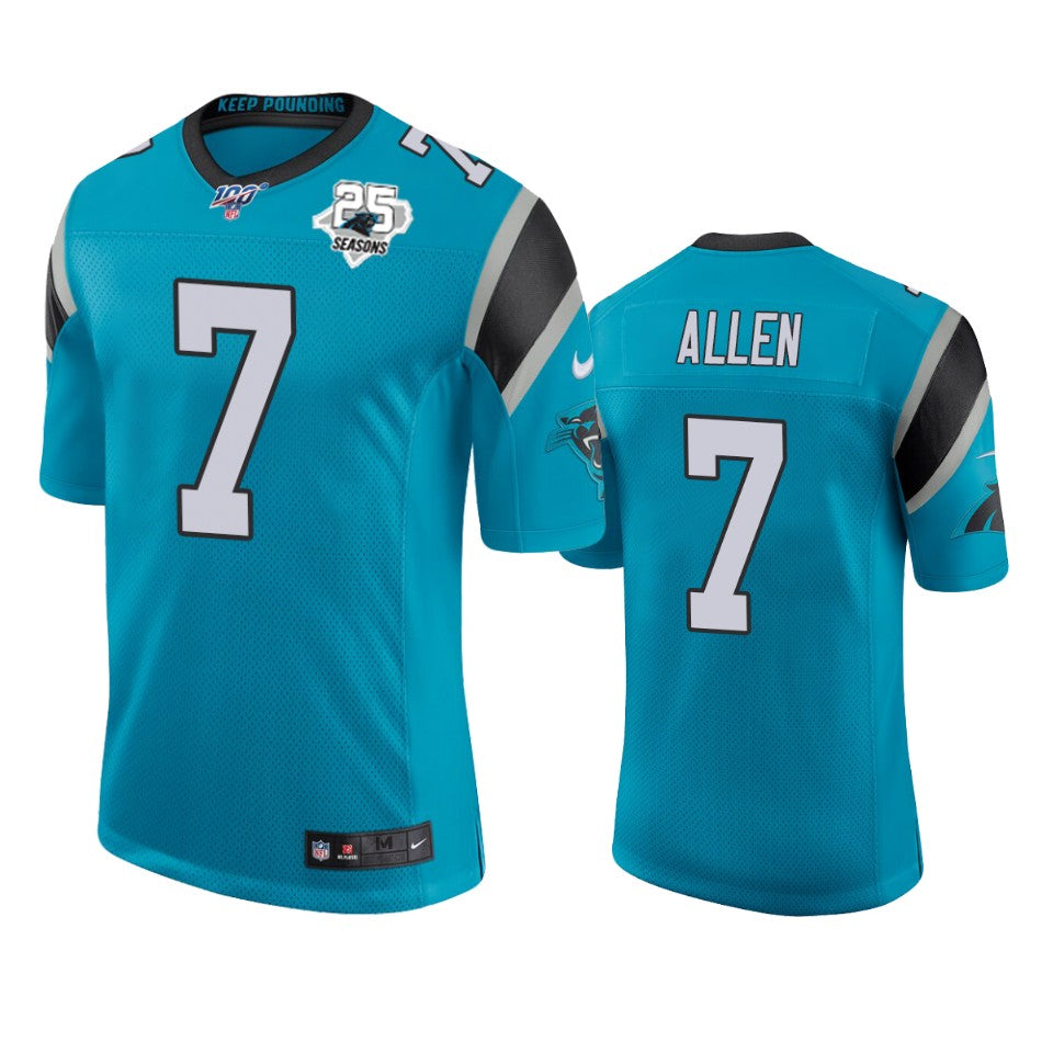 Carolina Panthers Kyle Allen Blue 25th Season Vapor Limited Jersey