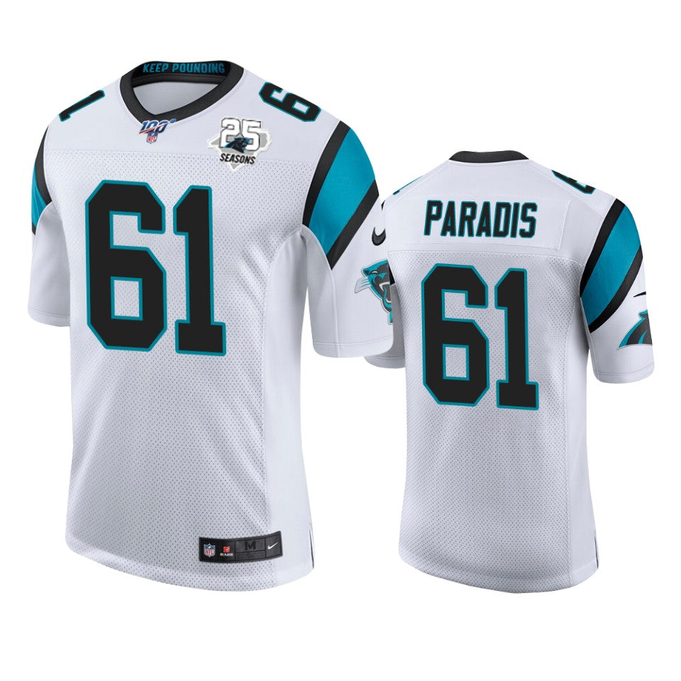 Carolina Panthers Matt Paradis White 25th Season Vapor Limited Jersey