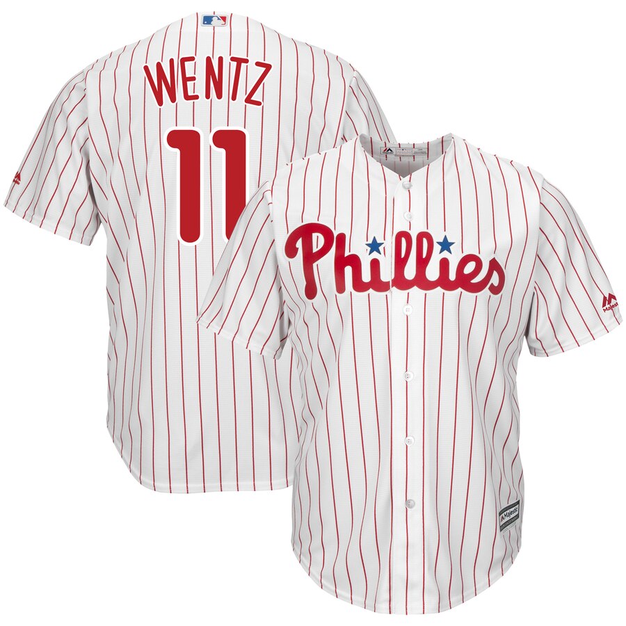 Carson Wentz Philadelphia Phillies Majestic X Mlb Crossover Cool Base Player Jersey White