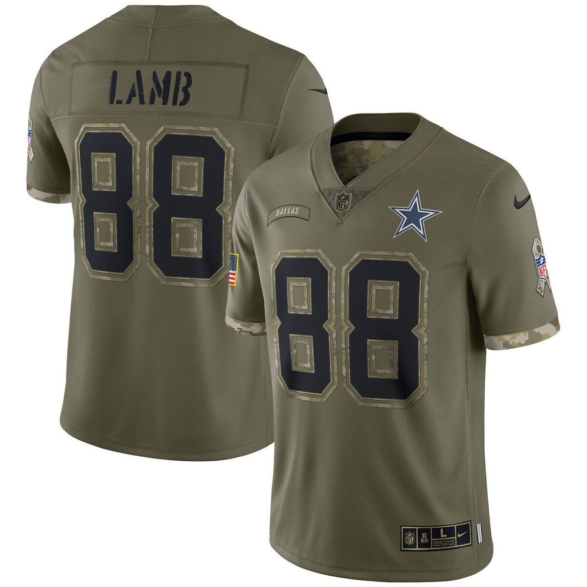 Ceedee Lamb Dallas Cowboys Nike 2022 Salute To Service Limited Jersey Olive