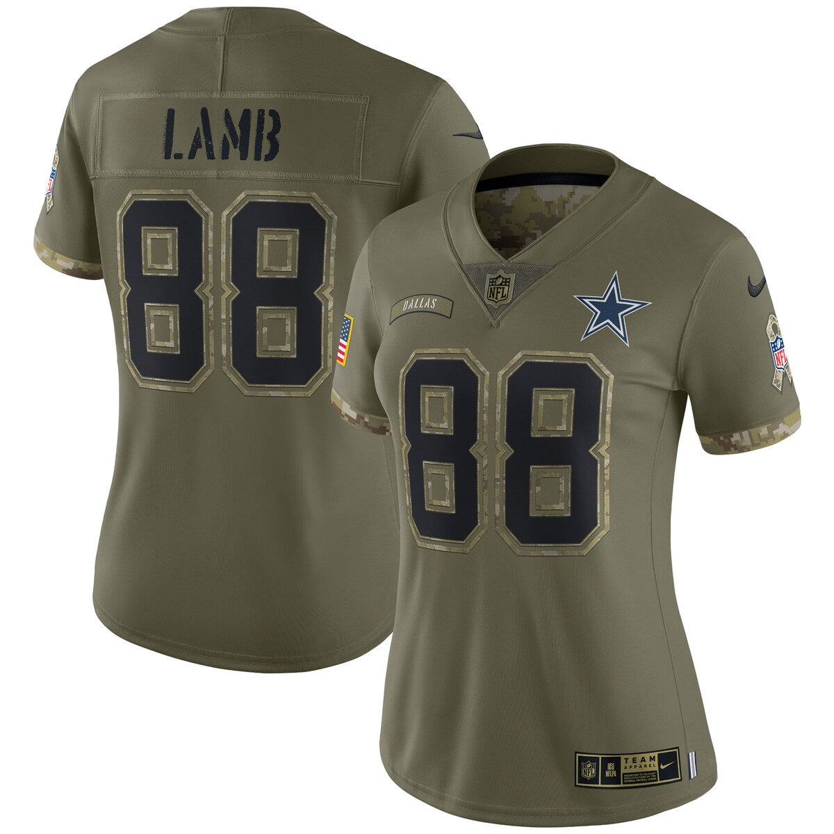 Ceedee Lamb Dallas Cowboys Nike Womens 2022 Salute To Service Limited Jersey Olive