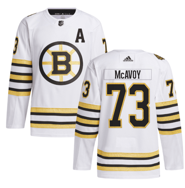 Charlie McAvoy 73 Boston Bruins 100th Anniversary Primegreen Away Men Jersey Whi