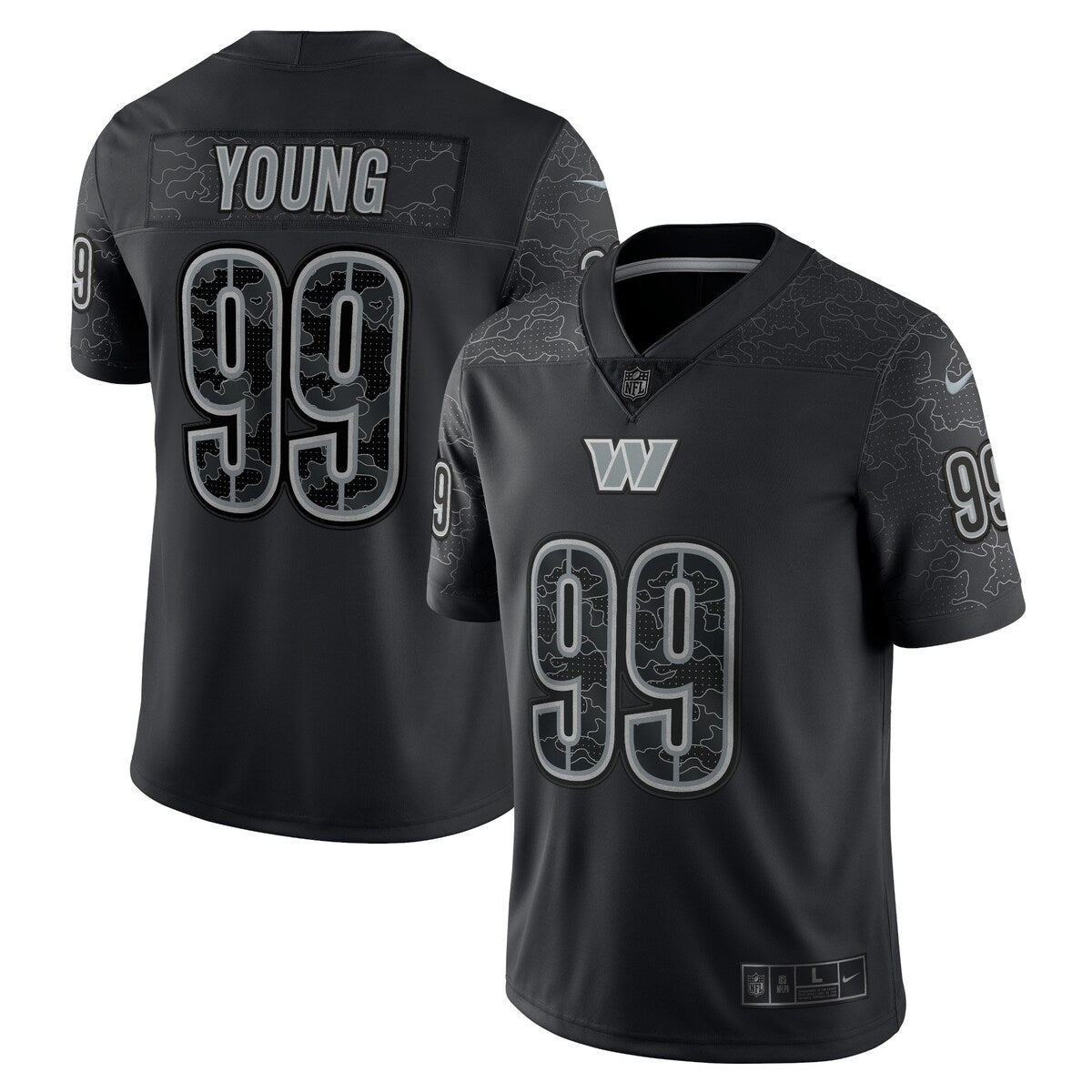 Chase Young Washington Commanders Nike Rflctv Limited Jersey Black
