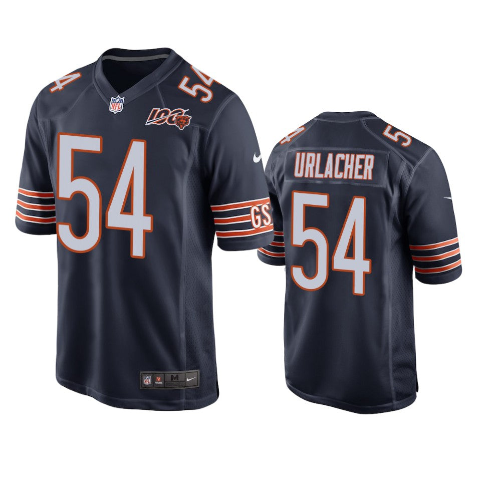 Chicago Bears Brian Urlacher Navy 100th Season Game Jersey Mens