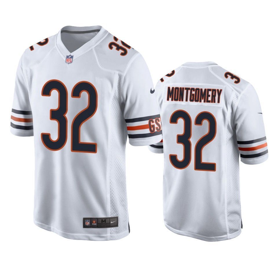 Chicago Bears David Montgomery 2019 Nfl Draft White Game Jersey