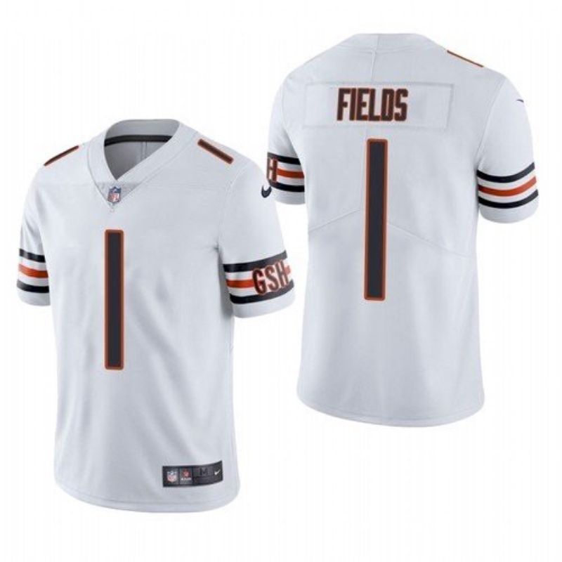 Chicago Bears Justin Fields 1 2021 Draft Nfl White Jersey For Fans