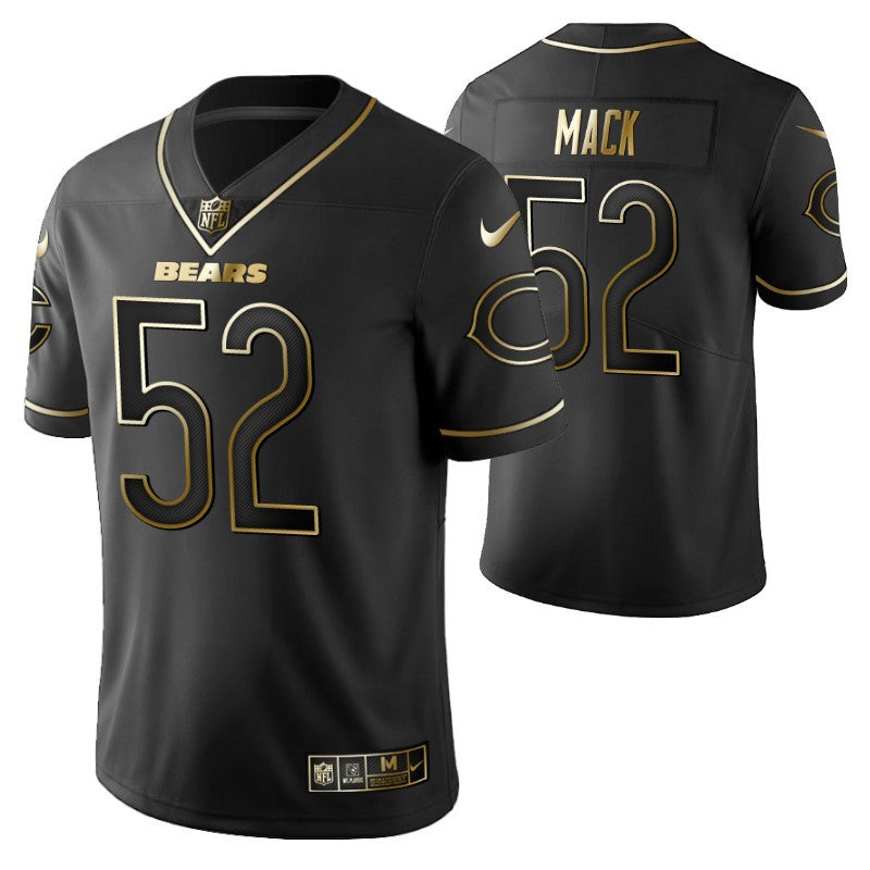 Chicago Bears Khalil Mack 52 2021 Nfl Golden Brandedition Black Jersey Gift For Bears Fans