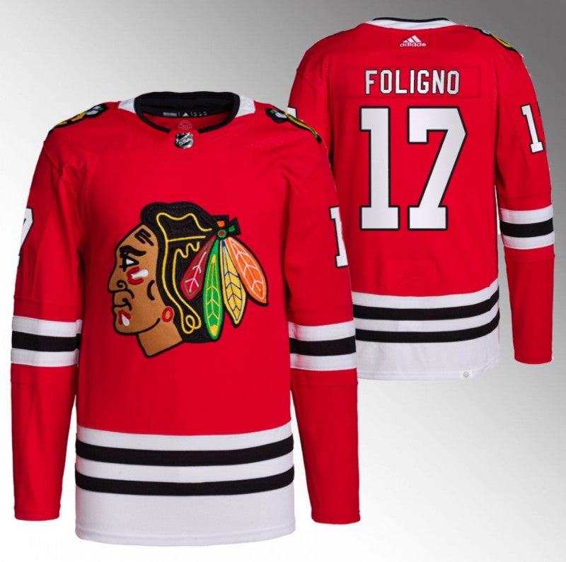 Chicago Blackhawks 17 Nick Foligno Red Stitched Hockey Jersey