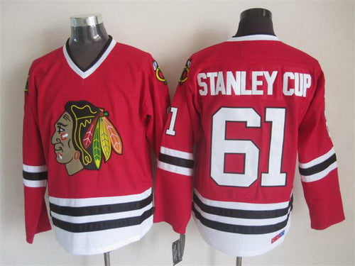 Chicago Blackhawks 61 Stanley Cup Red Throwback Ccm Jersey