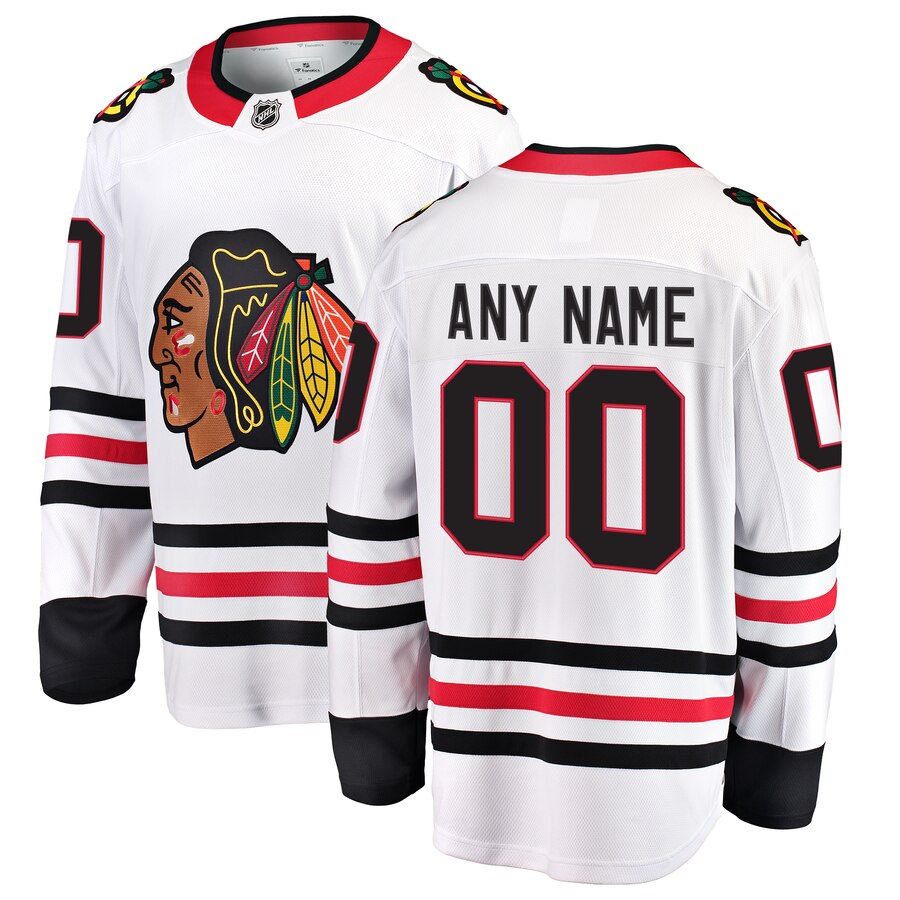 Chicago Blackhawks Fanatics Branded Away Breakaway Custom Jersey White