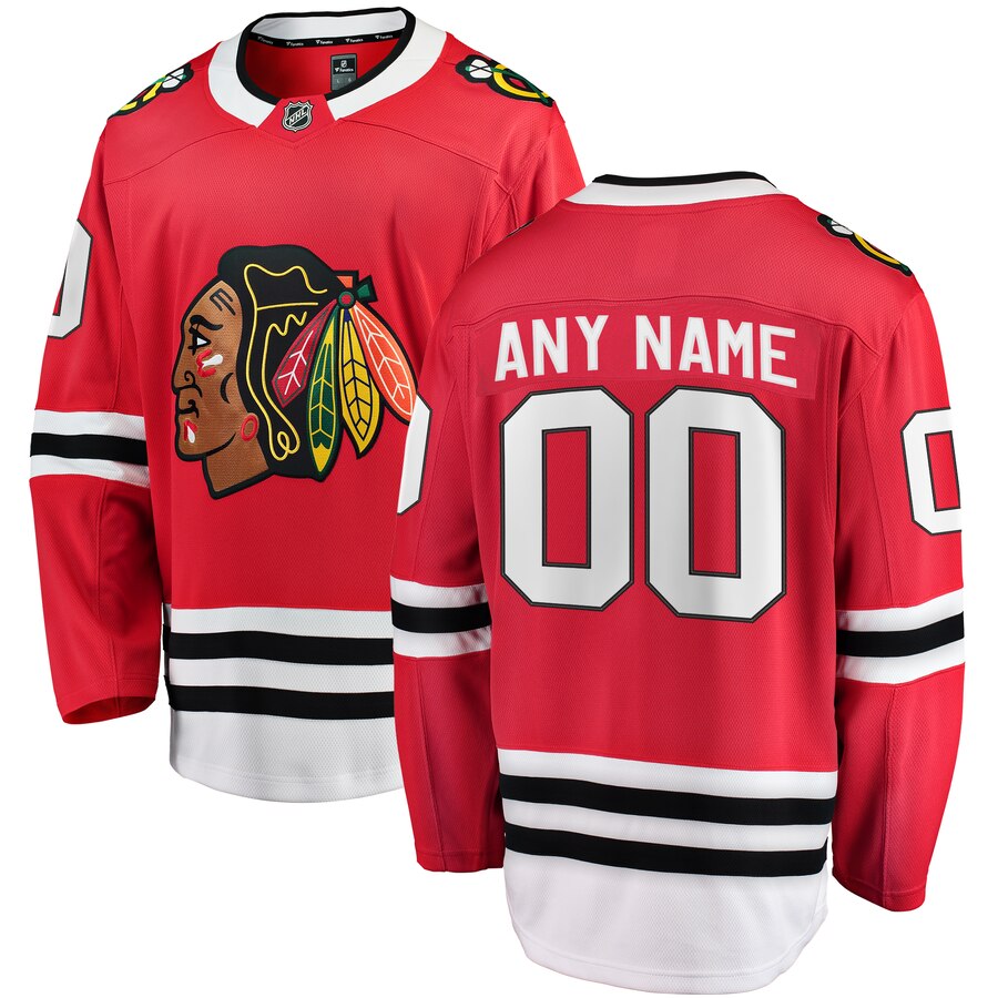 Chicago Blackhawks Fanatics Branded Home Breakaway Custom Jersey Red