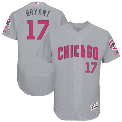 Chicago Cubs 17 Kris Bryant Grey Flexbase Authentic Collection Mothers Day Stitched Mlb Jersey