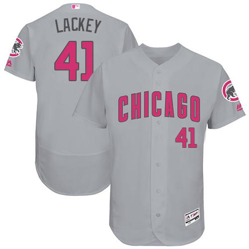 Chicago Cubs 41 John Lackey Grey Flexbase Authentic Collection Mothers Day Stitched Mlb Jersey