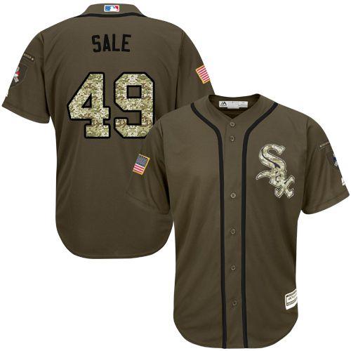 Chicago White Sox 49 Chris Sale Green Salute To Service Stitched Mlb Jersey