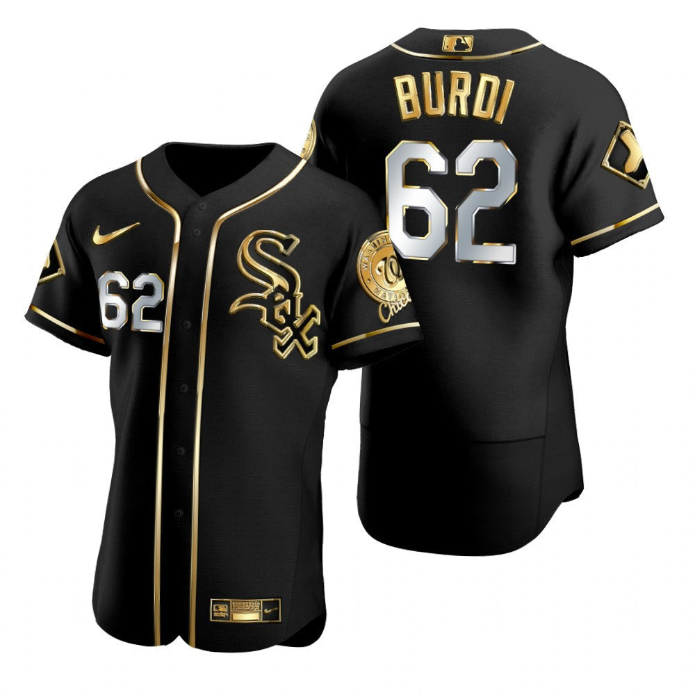 Chicago White Sox 62 Zack Burdi Mlb Golden Brandedition Black Jersey Gift For White Sox Fans