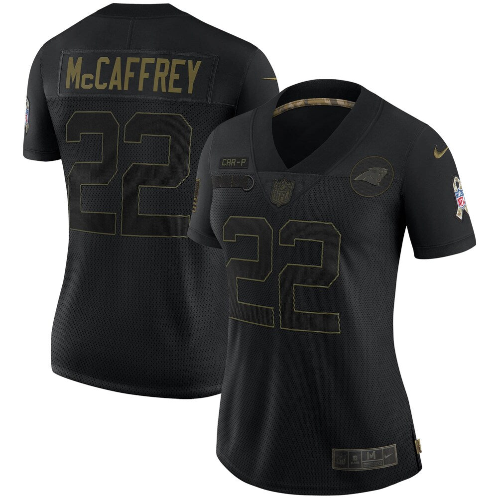 Christian Mccaffrey Carolina Panthers Womens 2020 Salute To Service Limited Jersey Black