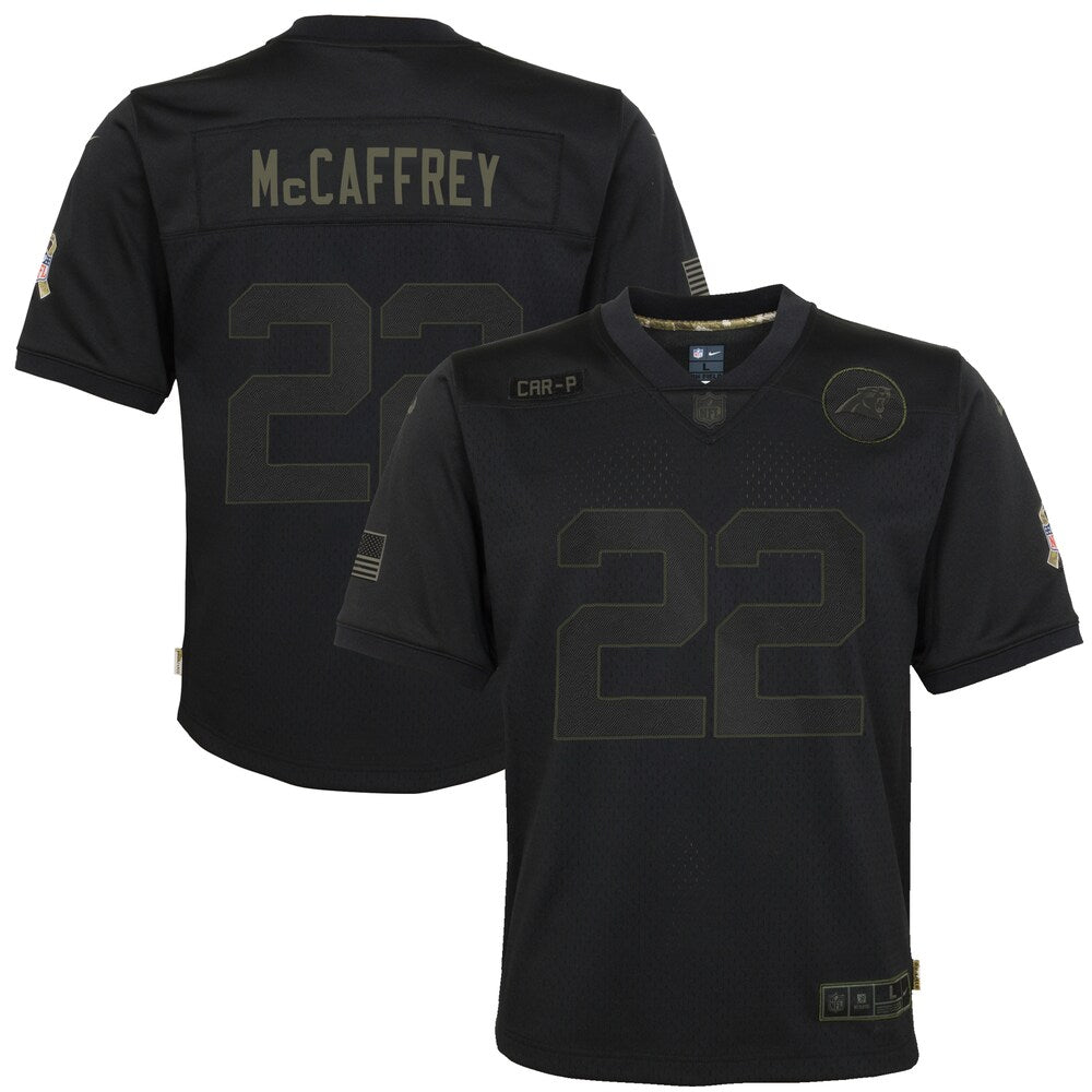 Christian Mccaffrey Carolina Panthers Youth 2020 Salute To Service Game Jersey Black