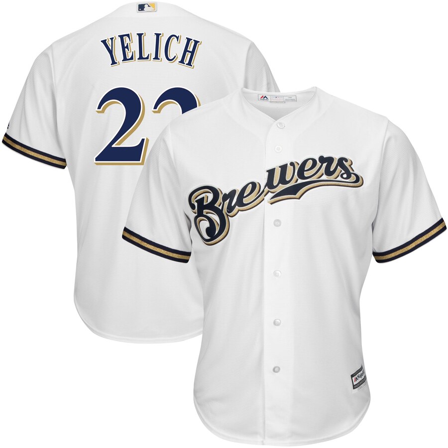 Christian Yelich Milwaukee Brewers Majestic Big And Tall Home Cool Base Player Jersey White