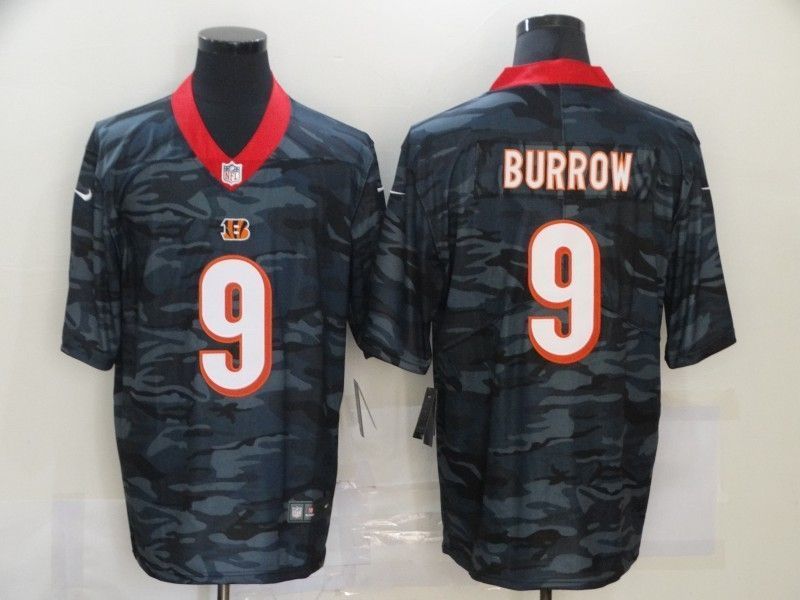 Cincinnati Bengals Joe Burrow 9 Nfl 2020 Camo Black Jersey