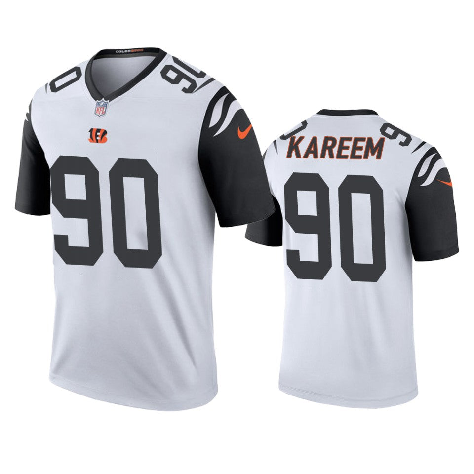 Cincinnati Bengals Khalid Kareem White Color Rush Legend Jersey