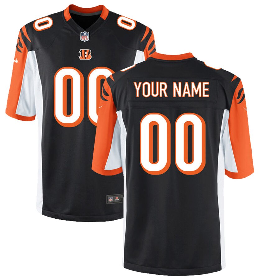 Cincinnati Bengals Nike Youth Custom Game Jersey Black