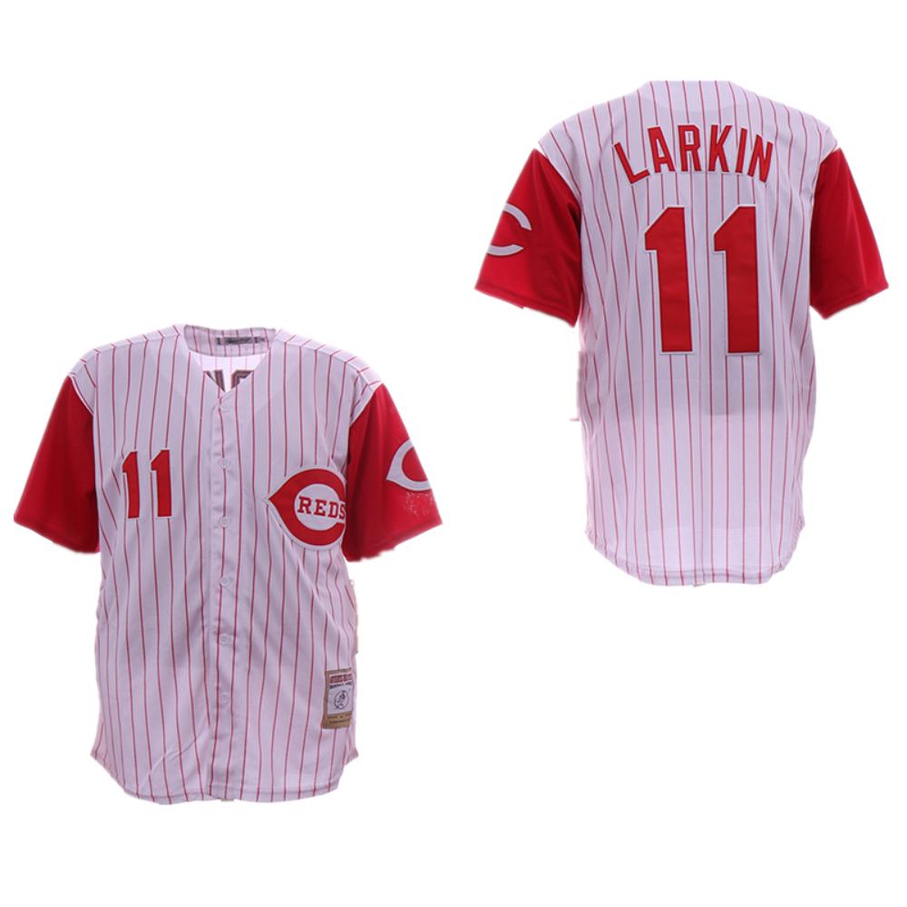 Cincinnati Reds Barry Larkin White Throwback Jersey