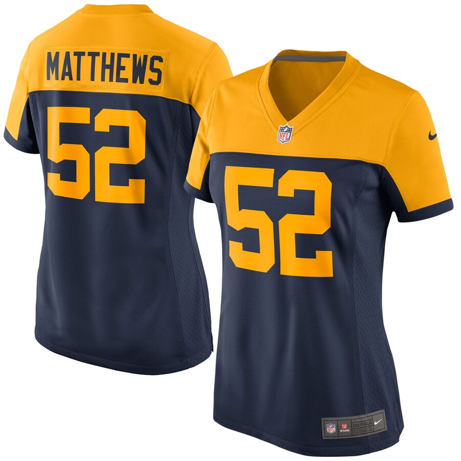 Clay Matthews Green Bay Packers Nike Womens Alternate Game Jersey Navy