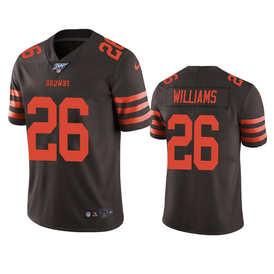 Cleveland Browns Greedy Williams Brown 100th Season Color Rush Limited Jersey